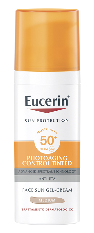 EUCERIN SUN PHOTOAGING CONTROL TINTED GEL CREME SPF50+ MEDIUM 50 ML - Farmadott.it