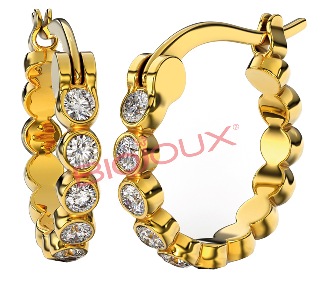 BJT238 ORECCHINI ANNA HOOP GOLD PLATED - Farmadott.it