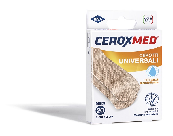 CEROTTI UNIVERSALI CEROXMED CON GARZA DISINFETTANTE MEDI 7X2CM 20 PEZZI - Farmadott.it