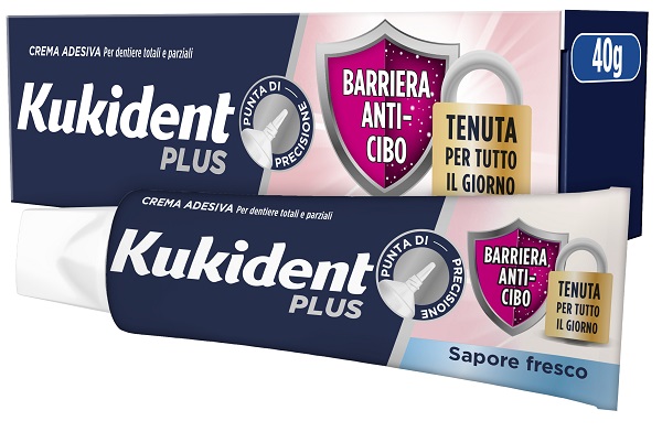 KUKIDENT PLUS BARRIERA ANTI-CIBO FRESCO CREMA ADESIVA DENTIERE 40 G - Farmadott.it