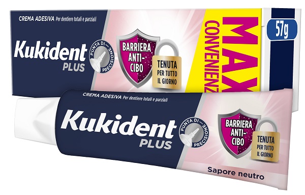 KUKIDENT PLUS BARRIERA ANTI-CIBO NEUTRO CREMA ADESIVA DENTIERE 57 G - Farmadott.it