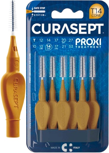 CURASEPT PROXI T14 OCRA/DARK GOLD 6 PEZZI - Farmadott.it