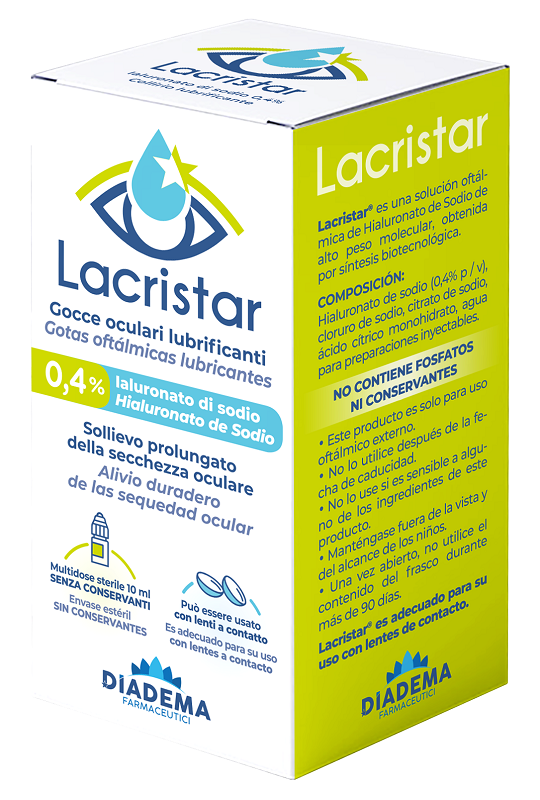 LACRISTAR GOCCE OCULARI LUBRIFICANTI 0,4% IALURONATO DI SODIO MULTIDOSE 10 ML - Farmadott.it