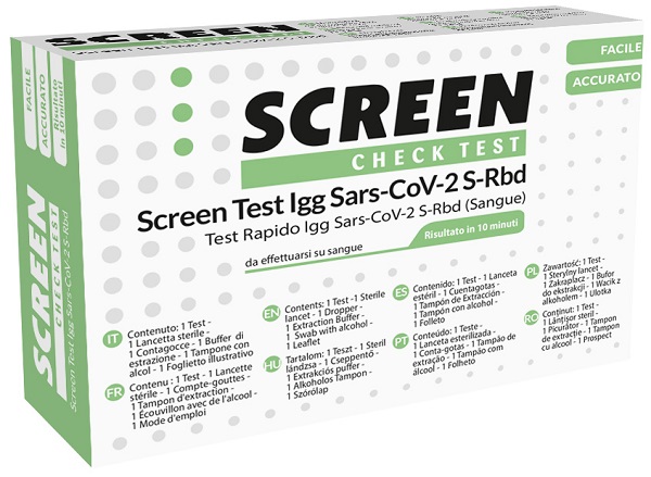 SCREEN TEST SIEROLOGICO RAPIDO AUTODIAGNOSTICO COVID-19 ANTICORPI IGG SARS-COV-2 NEL SANGUE SCREEN - Farmadott.it