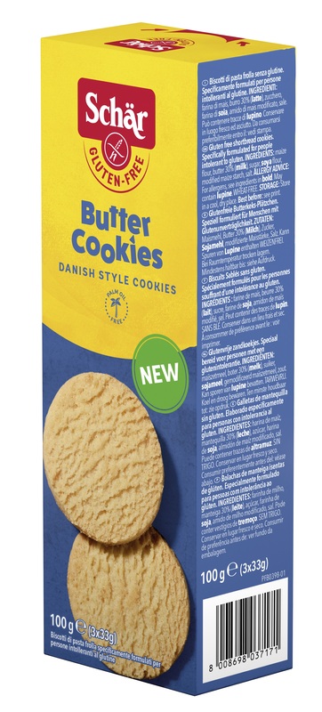 SCHAR BUTTER COOKIES BISCOTTI DI PASTAFROLLA 3 PORZIONI DA 33 G - Farmadott.it