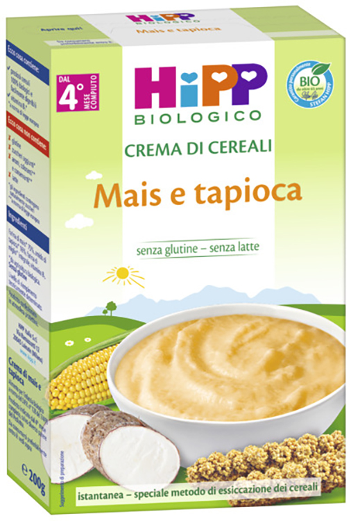 HIPP BIO CREMA CEREALI MAIS/TAPIOCA 200 G - Farmadott.it