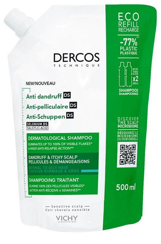 DERCOS ECO RICARICA SHAMPOO ANTI FORFORA 500 ML - Farmadott.it
