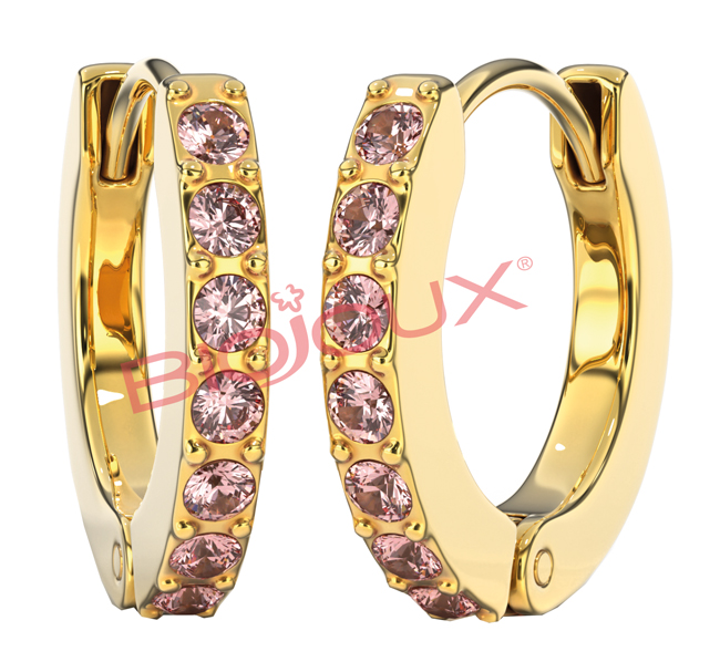 BJT728 ORECCHINI ROSE CRYSTAL GOLD PLATED - Farmadott.it
