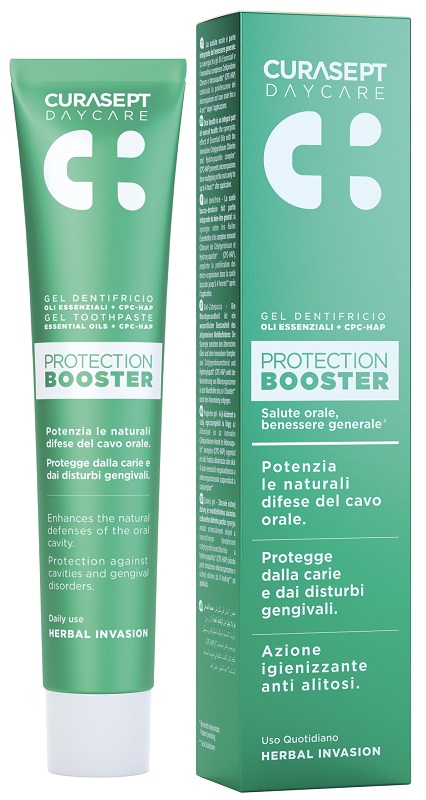 CURASEPT DAYCARE DENTIFRICIO PROTECTION BOOSTER HERBAL INVASION 75 ML - Farmadott.it