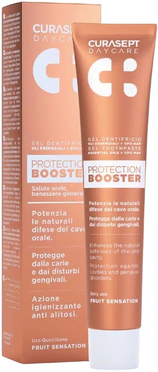 CURASEPT DAYCARE DENTIFRICIO PROTECTION BOOSTER FRUIT SENSATION 75 ML - Farmadott.it