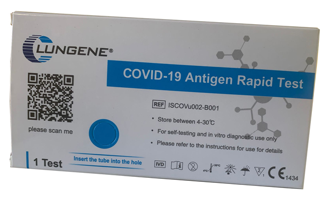 TEST ANTIGENICO RAPIDO COVID-19 CLUNGENE AUTODIAGNOSTICO DETERMINAZIONE QUALITATIVA ANTGENI SARS-COV-2 IN TAMPONI NASALI MEDIANTE IMMUNOCROMATOGRAFIA - Farmadott.it
