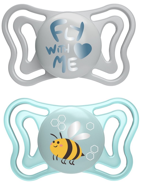 CHICCO SUCCHIETTO LIGHT AZZURRO SILICONE 2-6M 2 PEZZI - Farmadott.it