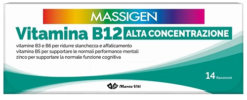 MASSIGEN VITAMINA B12 ALTA CONCENTRAZIONE 14 FLACONCINI - Farmadott.it