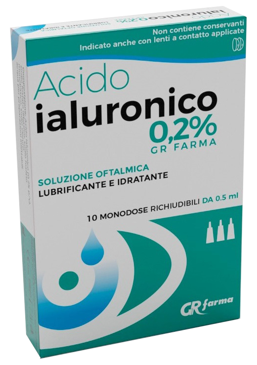 SOLUZIONE OFTALMICA LUBRIFICANTE E IDRATANTE ACIDO IALURONICO 0,2% 10 MONODOSE RICHIUDIBILI DA 0,5 ML - Farmadott.it