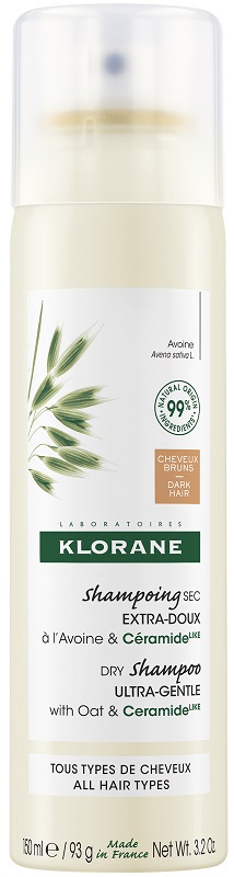 KLORANE SHAMPOO SECCO EXTRA DELICATO AVENA&CERAMIDE CAPELLI SCURI 150 ML - Farmadott.it