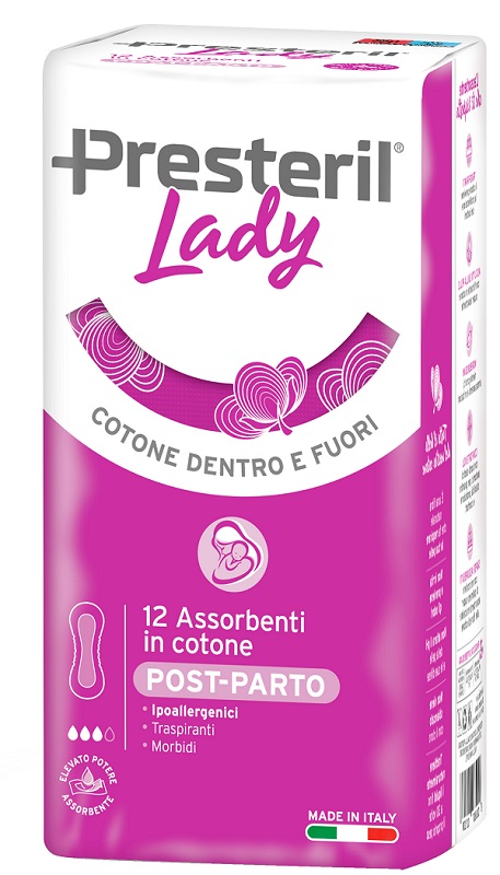 PRESTERIL LADY ASSORBENTE POST PARTO 10 + 2 PEZZI - Farmadott.it