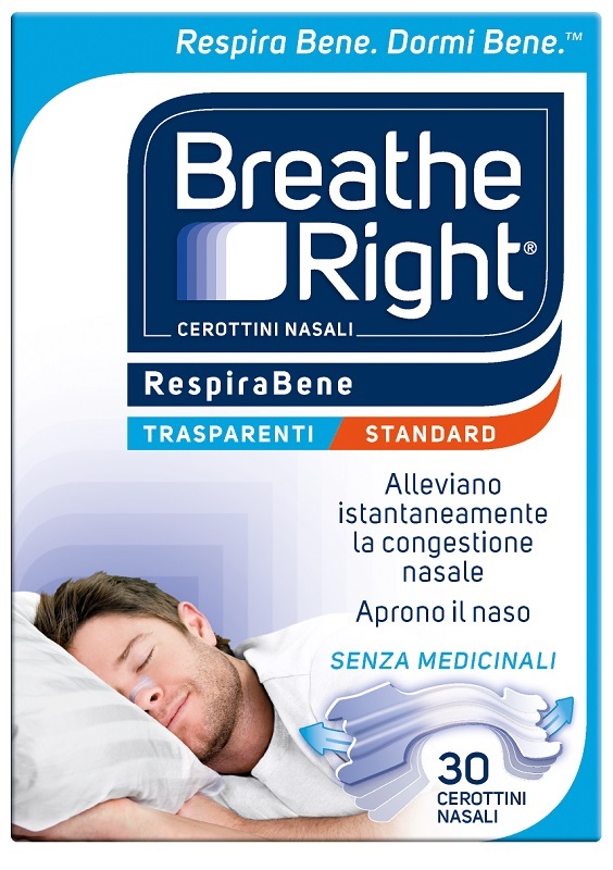 CEROTTI NASALI BREATHE RIGHT TRASPARENTI 30 PEZZI - Farmadott.it