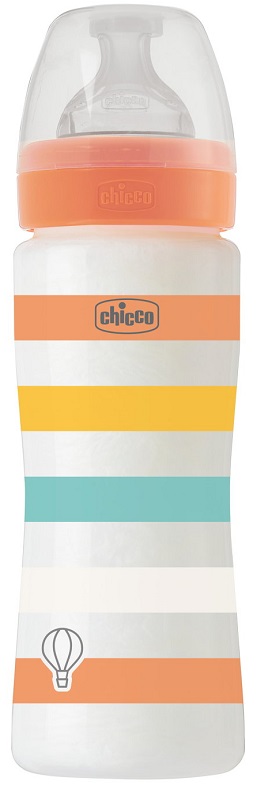 CHICCO BIBERON WB PP ARANCIONE DA 330 ML VEL SILICONE - Farmadott.it