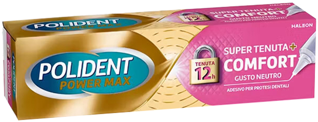 CREMA ADESIVA PROTESI DENTALI POLIDENT POWER MAX SUPER TENUTA+COMFORT 70 G - Farmadott.it