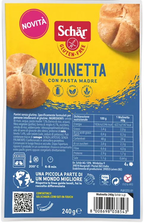 SCHAR MULINETTA 4 PEZZI DA 60 G - Farmadott.it