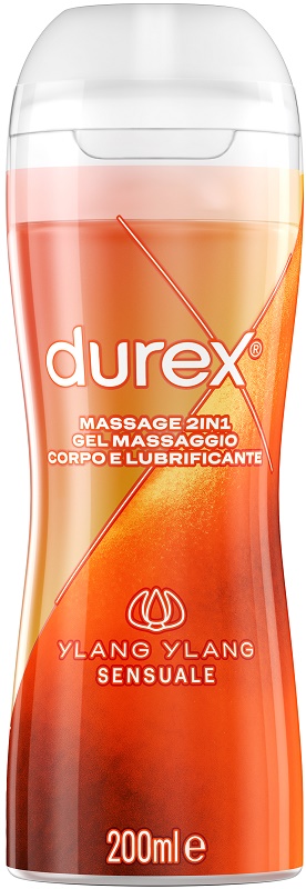 DUREX MASSAGE 2 IN 1 GEL MASSAGGIO CORPO E LUBRIFICANTE YLANG YLANG 200 ML - Farmadott.it
