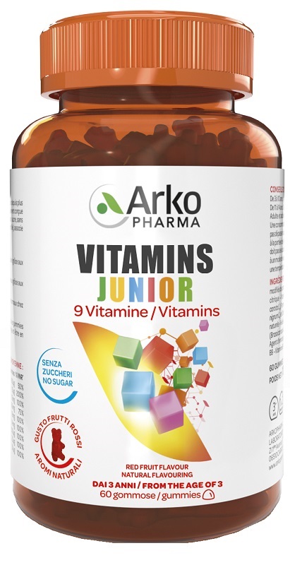 VITAMINS JUNIOR 60 GUMMIES SENZA ZUCCHERI GUSTO FRUTTI ROSSI - Farmadott.it