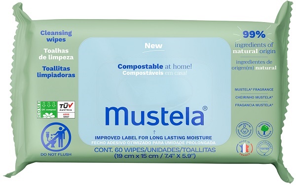 MUSTELA SALVIETTE COMPOSTABILI PROFUMATE 60 PEZZI - Farmadott.it
