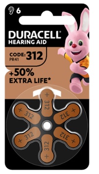 DURACELL EASY TAB 312 MARRONE BATTERIA PER APPARECCHIO ACUSTICO 6 PEZZI - Farmadott.it