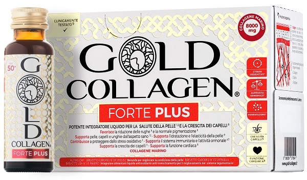 GOLD COLLAGEN FORTE PLUS 10 FLACONCINI DA 50 ML 8G COLLAGENE - Farmadott.it
