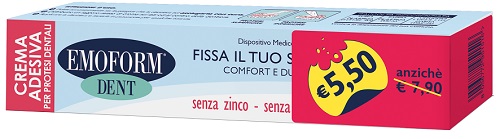 CREMA ADESIVA EMOFORM DENT PER PROTESI DENTALE 45 G TAGLIO PREZZO - Farmadott.it