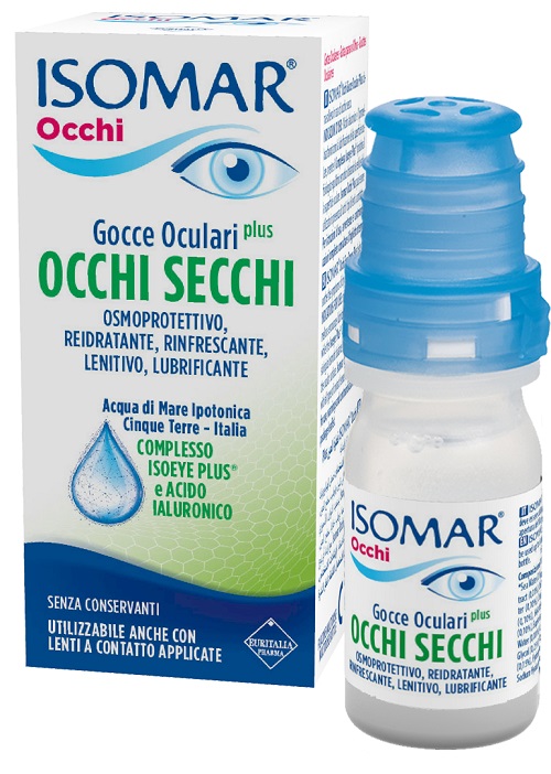 ISOMAR OCCHI SECCHI PLUS GOCCE OCULARI ACIDO IALURONICO 0,20% 10 ML - Farmadott.it